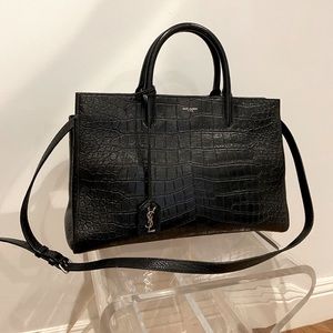YSL -Sac De Jour - Large Croc Embossed